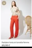 Pantalon long uni tomette femme offre à 69,99€ sur Jacqueline Riu