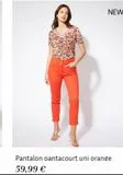 Pantalon pantacourt uni orange offre à 59,99€ sur Jacqueline Riu
