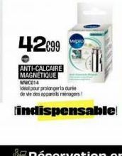 42€99  ANTI-CALCAIRE MAGNETIQUE MWC014 ideal pour prolonger la durée de vie des appareils ménagers!  indispensable!  wpro 