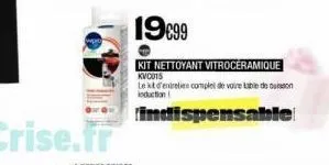 66361  kit nettoyant vitroceramique  kvc015  lekt d'entretien complet de voire table de cuisson  induction  indispensable! 