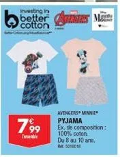 investing in  cotton  m  799  meble  rs  in  avengers minnie  pyjama ex. de composition: 100% coton du 8 au 10 ans.  5010018 