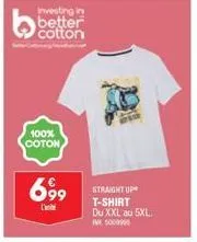 investing in better cotton  100% coton  699  l  straight up t-shirt du xxl au 5xl. mr. 5000995 