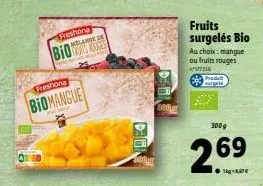 freshona  melance de  bio  freshona  biomangue  bilar  fruits surgelés bio  au choix: mangue au fruits rouges  77316  300g  25  69 