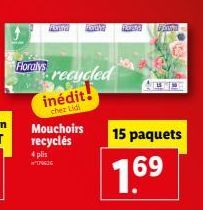 Forlys recycled  inédit!  chez Lidl  Asia Fordha FORME Fouta  Mouchoirs recyclés 4 plis 176636  15 paquets  1.69 