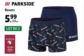 III PARKSIDE  Boxers  5.⁹⁹  auchala  LOT DE 2  COTTON AFRICA  PARGE 