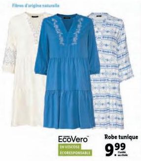 Fibres d'origine naturelle  EcoVero  EN VISCOSE ÉCORESPONSABLE  Robe tunique  9.99 