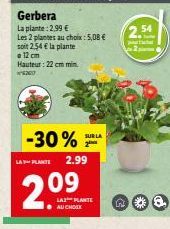 -30%  LA PLANTE 2.99  09  SURLA  2⁰  LA PLANTE AU CHOIX  n  2.54 