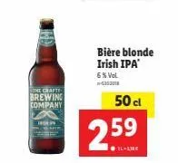 the craft  brewing company  indepa  bière blonde irish ipa'  6% vol  -4302018  50 cl  2.59  el-luc 