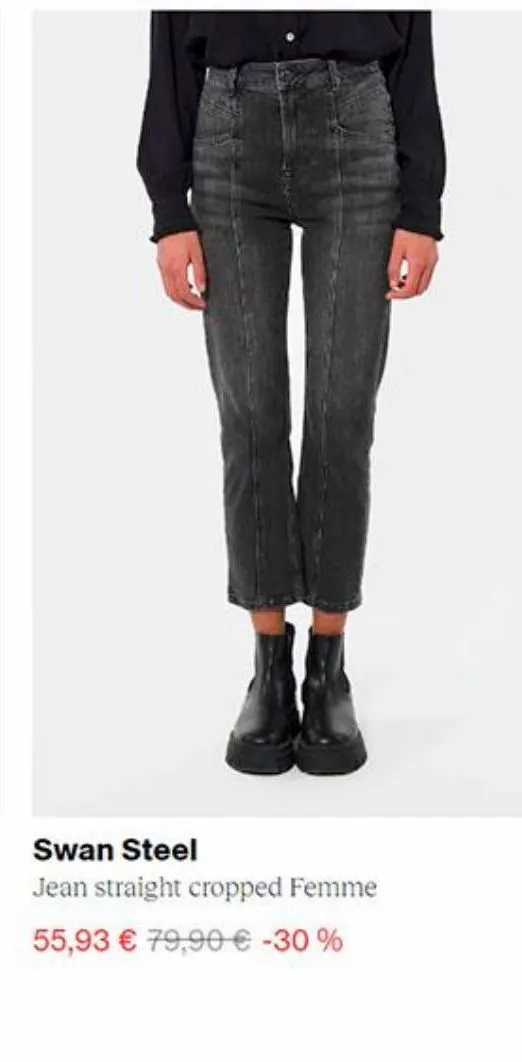 jeans straight cropped femme