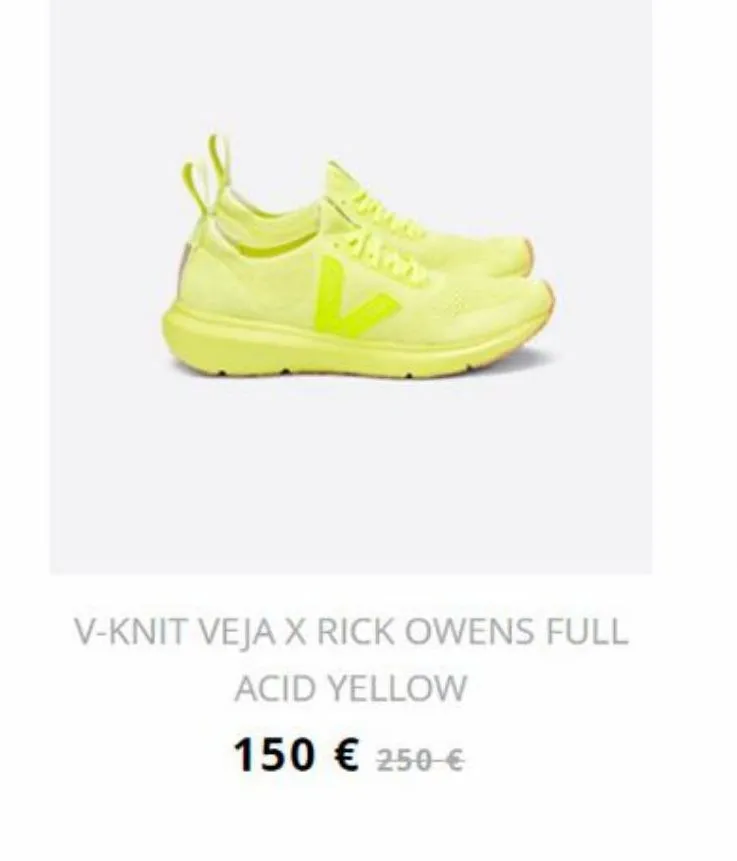 v-knit veja x rick owens full acid yellow