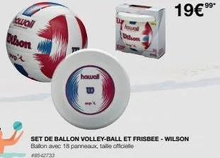 owali  dilson  tep'e  howall  wilson  19€⁹⁹⁰  set de ballon volley-ball et frisbee - wilson ballon avec 18 panneaux, taille officielle #8542733  