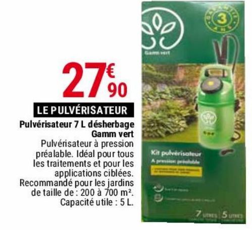 pulvérisateur 7L désherbage Gamm vert