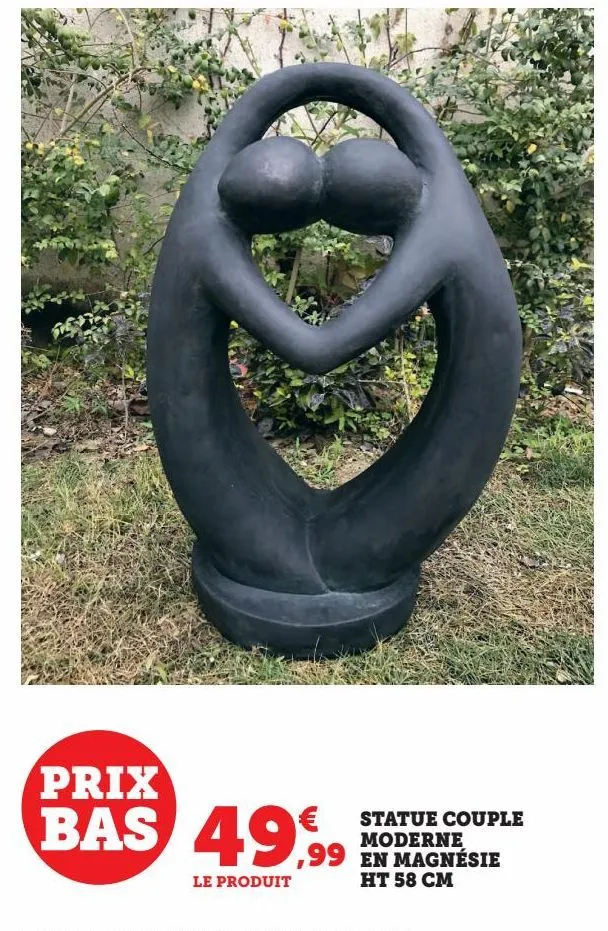 statue couple moderne en magnésie ht 58 cm