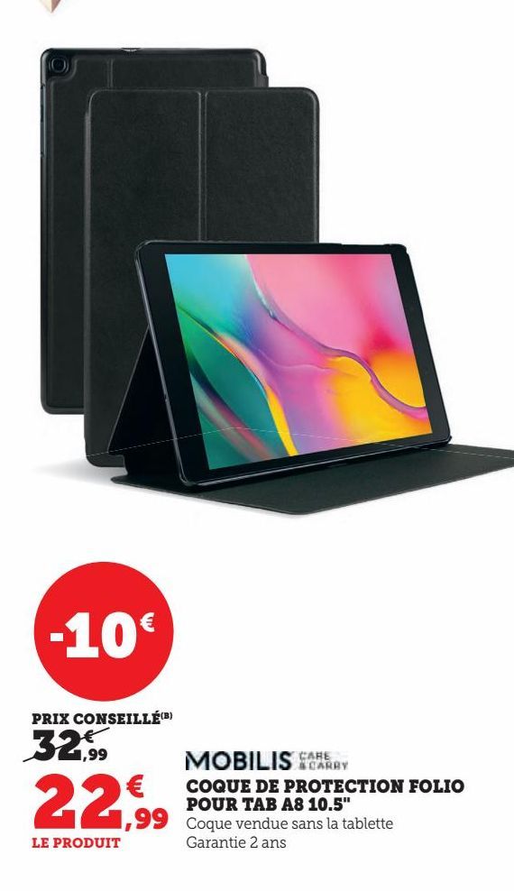 COQUE DE PROTECTION FOLIO POUR TAB AB 10.5"