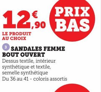 SANDALES FEMME BOUT OUVERT