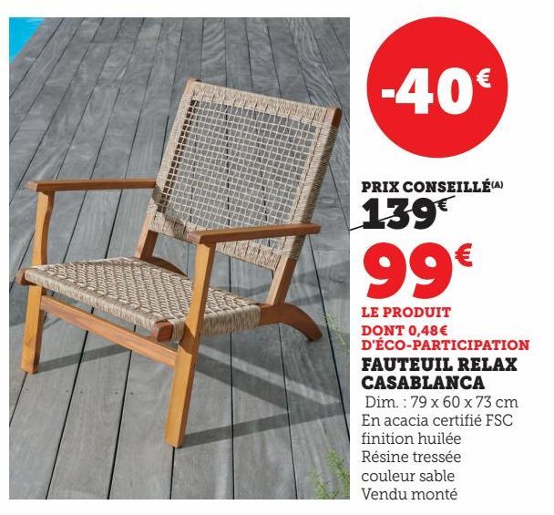 FAUTEUIL RELAX CASABLANCA