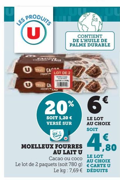 Moeleux fourres au lait U