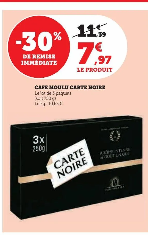 café moulu carte noire