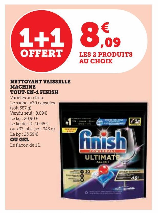 nettoyant vaisselle machine tout-en-1 Finish