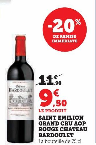 Saint Emilion grand Cru AOP rouge chateau Bardoulet