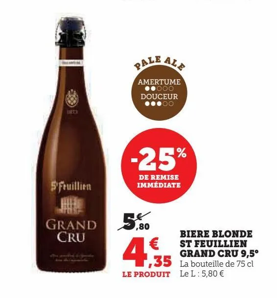 bière blonde st feuillien grand cru 9.5ª