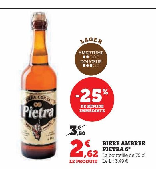 bière ambre Pietra 6ª