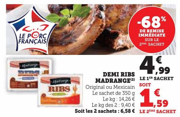 Demi ribs Madrange