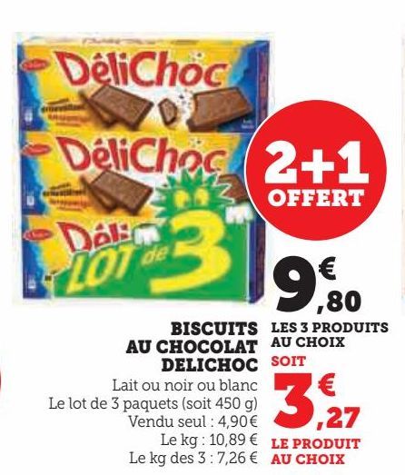 biscuits AU CHOCOLAT Délichoc