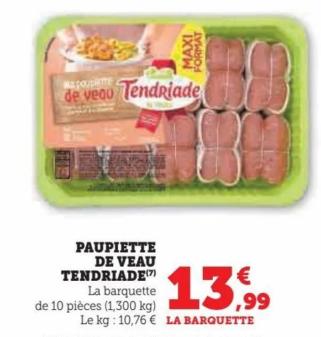 paupiette de veau tendriade