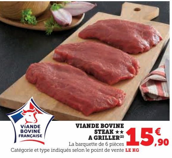 VIANDE BOVINE STEAK A GRILLER