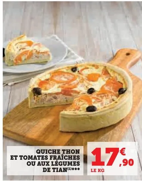 quiche thon et tomates fraîches ou aux légumes de tian