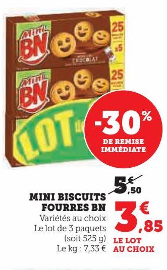 Mini biscuits fourres BN