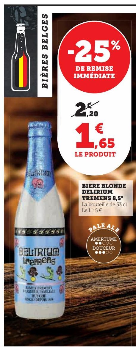 bière blonde Delirium Tremens 8.5ª