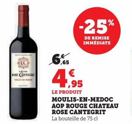 Moulis-en-medoc AOP rouge chateau rose cantegrit