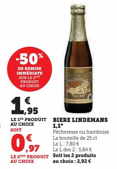 bière Lindemans 1.1ª