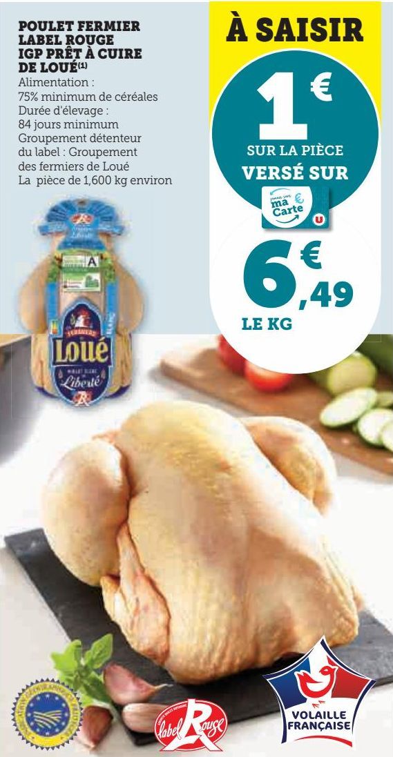 poulet fermier label rouge IGP prét á cuire de Loué