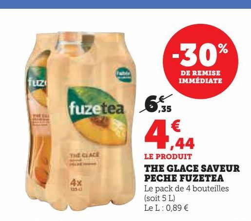 thé glace saveur peche Fuzetea