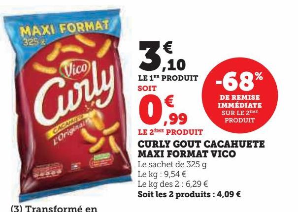 Curly gout cacahuete maxi format Vico