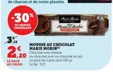 MOUSSE AU CHOCOLAT MARIE MORIN offre à 2,2€ sur Super U