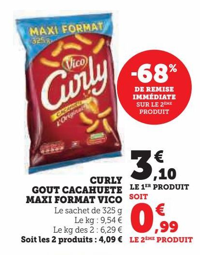 CURLY GOUT CACAHUETE MAXI FORMAT VICO