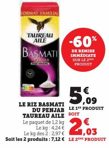 LE RIZ BASMATI DU PENJAB TAUREAU AILE