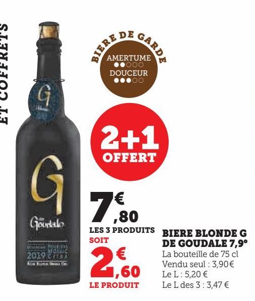 BIERE BLONDE G DE GOUDALE 7,9°