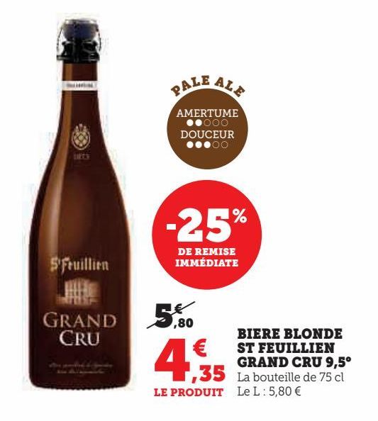 bière blonde St Feuillien Grand Cru 9.5ª