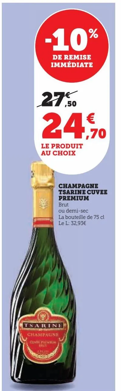 champagne tsarine cuvee premium