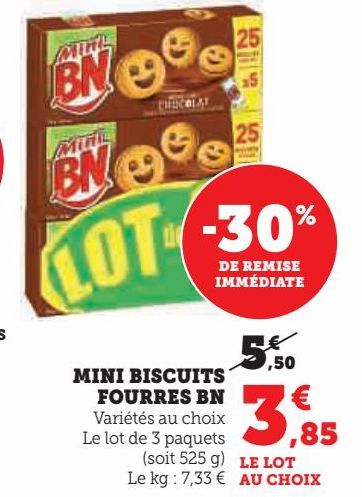 Mini biscuits fourres BN