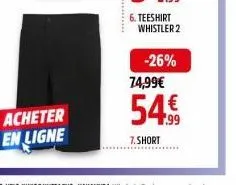 acheter en ligne  6. teeshirt  whistler 2  -26% 74,99€  5499  7.short 