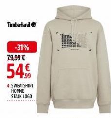 Timberland  -31%  79,99 €  54€  4.SWEATSHIRT HOMME STACK LOGO 