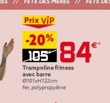 Trampoline fitness avec barre