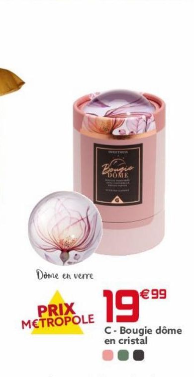 bougie dome en cristal