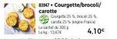 33947. Courgette/brocoli/  carotte  Coug 25 %  25 %.  cart 25% e France  Lesacht de 300  Lokg: 15/07 